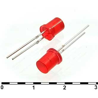 Светодиоды 5x5 CYL red diff 50mcd 2,1v 