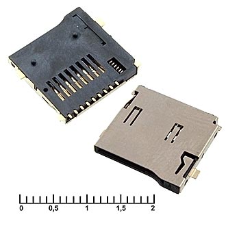 Держатели SIM и карт памяти micro-SD SMD 9pin ejector RUICHI
