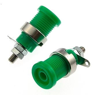 Штекеры _ гнезда _ клеммы Z012 4mm panel jack GREEN RUICHI