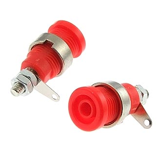 Штекеры _ гнезда _ клеммы Z012 4mm panel jack RED RUICHI