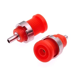 Штекеры _ гнезда _ клеммы Z014 4mm panel jack RED RUICHI