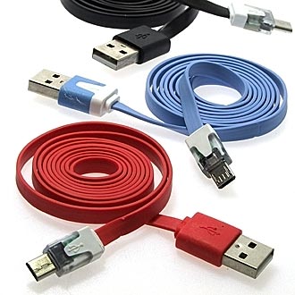 Шнуры для мобильных устройств USB to Micro USB flat 1m (LED) 