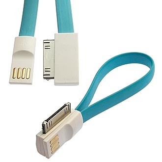 Шнуры для мобильных устройств USB to iPhone 4 Magnet Flat 20cm 