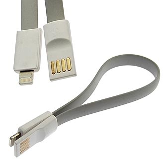 Шнуры для мобильных устройств USB to iPhone 5 Magnet Flat 20cm 