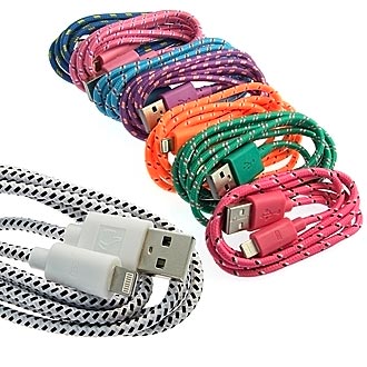 Шнуры для мобильных устройств USB to iPhone5 round braid 1m RUICHI