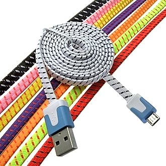 Шнуры для мобильных устройств USB to Micro USB flat braid 1m RUICHI