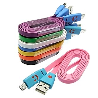 Развернуть маленькую картинку товара Шнур USB to MicroUSB Flat Flash Smile 1m Маленькая картинка товара Шнур USB to MicroUSB Flat Flash Smile 1m