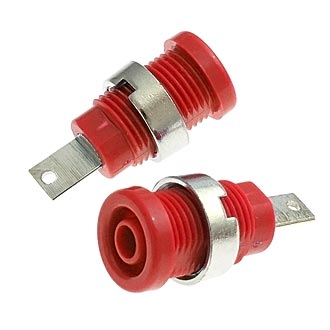 Штекеры _ гнезда _ клеммы Z013 4mm panel jack RED RUICHI