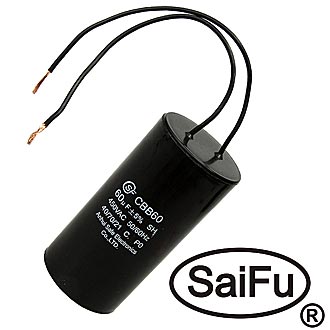Пусковые конденсаторы CBB60  60uF  450V WIRE (SAIFU) SAIFU