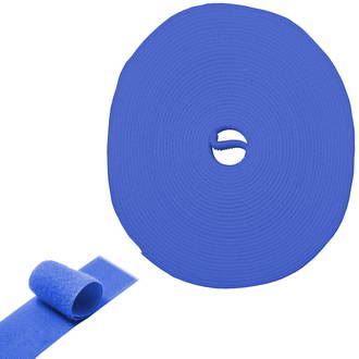 Хомуты многоразовые лента-липучка 5м х 20мм, синяя RUICHI