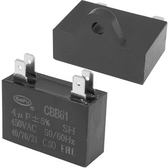 Пусковые конденсаторы CBB61 4 uF  450V 4 PIN (SAIFU) SAIFU