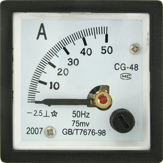 Приборы постоянного тока Амперметр   50А    (48х48) 
