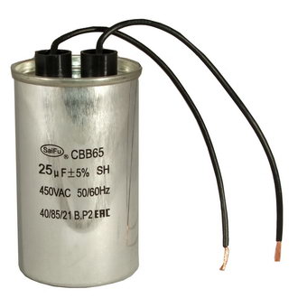 Пусковые конденсаторы CBB65 25uF  450V WIRE (SAIFU) SAIFU