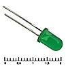 Светодиод 5 mm green 30 mCd 20