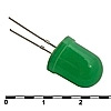 Светодиод 10 mm green 30 mCd 20
