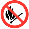 Информационный знак Запрещается пользоваться огнем