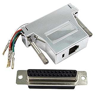 D-SUB переходники DN25F-RJ11  D-SUB переходники DN25F-RJ11