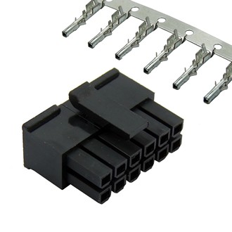 Разъемы питания низковольтные MMF-2x6F pitch 3.0 mm RUICHI