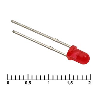 Светодиоды 3 mm red 30 mCd   20 RUICHI