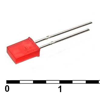 Светодиоды 2x5x7 red 30mcd 2,1v 