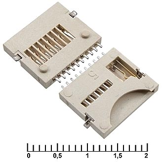 Держатели SIM и карт памяти micro-SD SMD 10pin switch P RUICHI