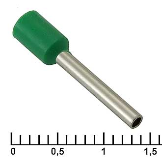 Наконечники на кабель DN01012 green (1.4x12mm) 