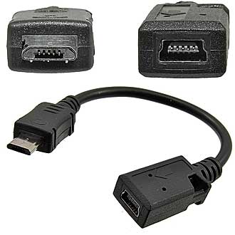 Компьютерные шнуры MiniUSB-F to micro USB-M 0.1m (SZC) SZC