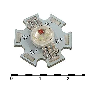 Светодиоды мощные 1WR 3.6V 50-65LM RGB 