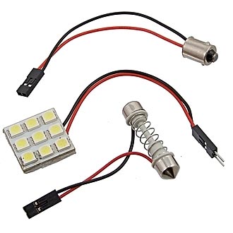 Автомобильное освещение 1.2W 9 LED 5050 16-18 LM 