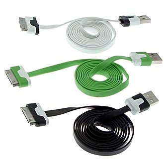 Шнуры для мобильных устройств USB to iPhone 4 flat 1m 