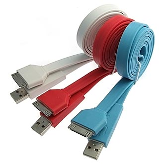 Шнуры для мобильных устройств USB to iPhone 4 big flat 1m 