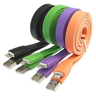 Шнуры для мобильных устройств USB to iPhone 5 big flat 1m 