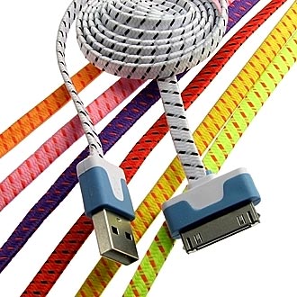 Шнуры для мобильных устройств USB to iPhone4 Flat braid 1m  RUICHI