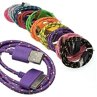 Шнуры для мобильных устройств USB to iPhone4 Round braid 1m RUICHI