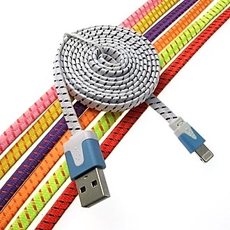 Шнуры для мобильных устройств USB to iPhone5 Flat braid 1m  RUICHI