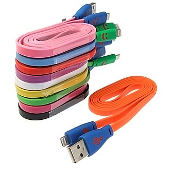 Шнуры для мобильных устройств USB to iPhone5 Flat Flash smile 1m 