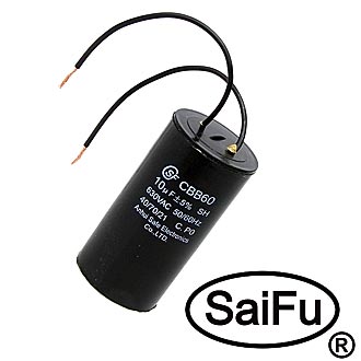 Пусковые конденсаторы CBB60  10uF  630V WIRE (SAIFU) SAIFU
