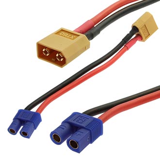 Разъемы для RC моделей XT60 M TO EC3 F adapter 14AWG 10CM 