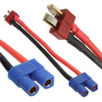 Deans M TO EC3 F adapter 14AWG 10CM