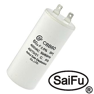 Пусковые конденсаторы CBB60  60uF  450V  (SAIFU) SAIFU