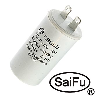 Пусковые конденсаторы CBB60 10uF 630V (SAIFU) SAIFU