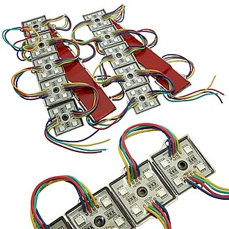 Светодиодные модули подсветки 5050 4LED 12V 1W RGB  Светодиодные модули подсветки 5050 4LED 12V 1W RGB