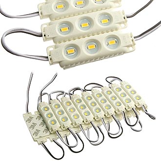 Светодиодные модули подсветки 5730 3LED12V 0.96W W-W IP65  Светодиодные модули подсветки 5730 3LED12V 0.96W W-W IP65