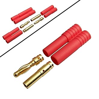 Разъемы для RC моделей 4.0 Red jacket type banana RUICHI