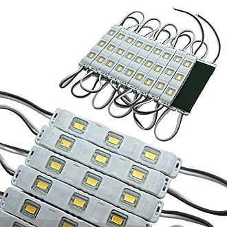 Светодиодные модули подсветки 5730 3LED  LENS 12V 0.96W W-W IP65  Светодиодные модули подсветки 5730 3LED  LENS 12V 0.96W W-W IP65