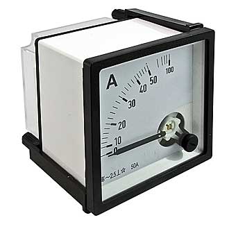 Приборы переменного тока Амперметр 50А/5А 50гц (72х72) RUICHI Приборы переменного тока Амперметр 50А/5А 50гц (72х72) RUICHI