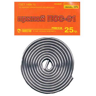 Припой ПОС 61 25г CONNECTOR Припой ПОС 61 25г CONNECTOR