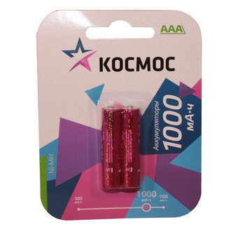 Аккумуляторные батареи Космос R03 NI-MH 1000 mAh 2BL 