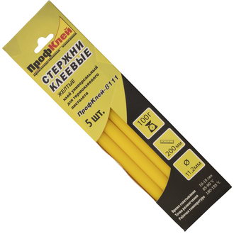 Клеевые стержни ПрофКлей желтый 11.2х200мм (5шт) ПрофКлей