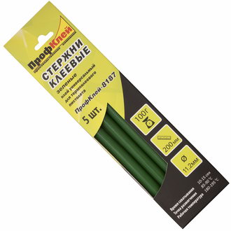 Клеевые стержни ПрофКлей зеленый 11.2х200мм (5шт) ПрофКлей